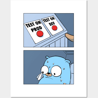 Golang Gopher Two Buttons Posters and Art